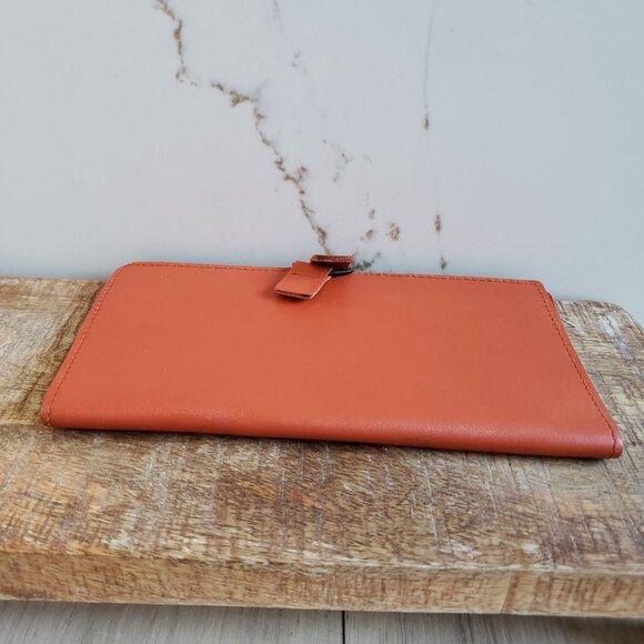 VTG Leather Travel Wallet Brown Passport Holder Organizer Minimalist Timeless - Picture 4 of 7